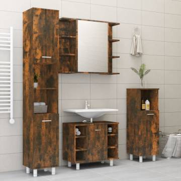 Bathroom Mirror Cabinet Smoked Oak 80x20.5x64 cm | Hipomarket