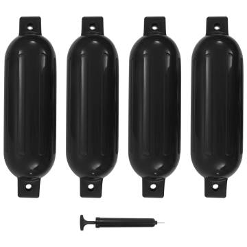 Boat Bumper 4 pcs Black 51x14 cm PVC - Durable Mooring Protection