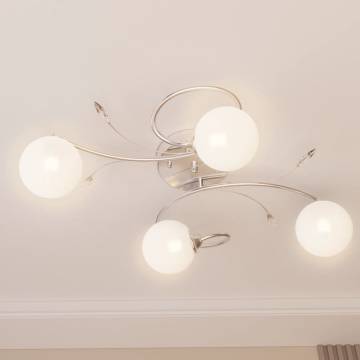 Ceiling Lamp with Round Glass Shades for 4 G9 LED Lights