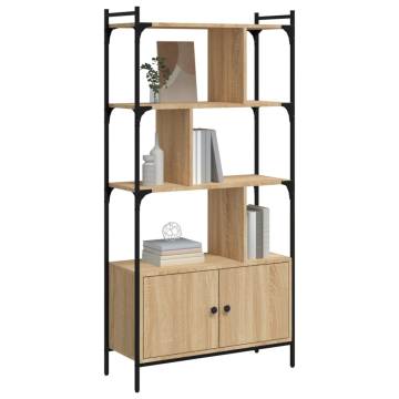 Sonoma Oak Bookcase with Doors | Stylish Storage Solution