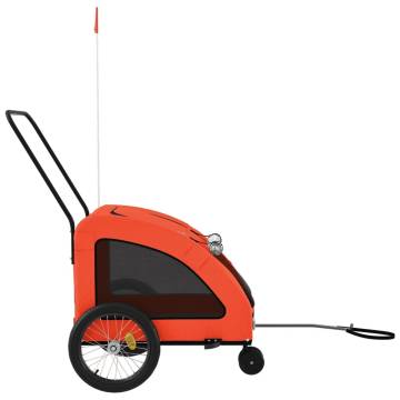 Durable Pet Bike Trailer - Orange & Grey | HipoMarket