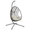 Beige Rattan Hanging Egg Chair with Steel Stand | Hipomarket