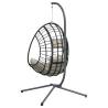 Beige Rattan Hanging Egg Chair with Steel Stand | Hipomarket