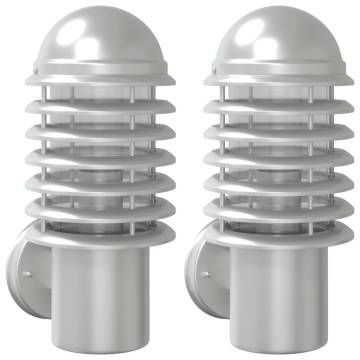 Outdoor Wall Lights 2pcs Silver Stainless Steel - HipoMarket