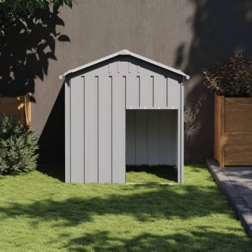 Light Grey Dog House with Roof - Durable Galvanised Steel