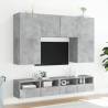 Stylish Concrete Grey TV Wall Cabinets - 2 pcs | HiPo Market