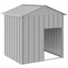 Light Grey Dog House with Roof - Durable Galvanised Steel