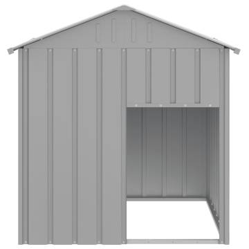 Light Grey Dog House with Roof - Durable Galvanised Steel