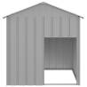 Light Grey Dog House with Roof - Durable Galvanised Steel