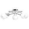 Ceiling Lamp with Ceramic Shades for 5 E14 Bulbs - White Bowl