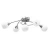 Ceiling Lamp with Ceramic Shades for 5 E14 Bulbs - White Bowl