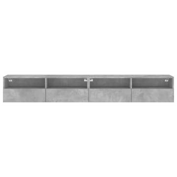 Stylish Concrete Grey TV Wall Cabinets - 2 pcs | HiPo Market