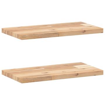 Floating Shelves - Untreated Solid Acacia Wood (2 pcs) | HipoMarket