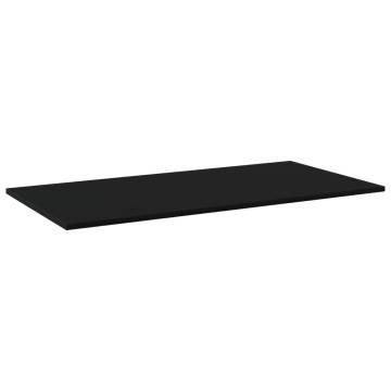 Bookshelf Boards 4 pcs Black - Engineered Wood | HipoMarket