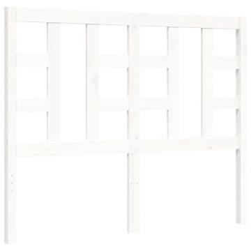 Stylish White Bed Frame with Headboard - 120x200 cm Solid Wood