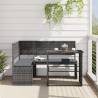  Garden Sofa with Table and Cushions L-Shaped Grey Poly Rattan Colour grey Quantity in Package 1 Number of 