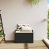 Storage Bench with Cushion - Black 80x51x52 cm - Poly Rattan