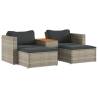 5 Piece Grey Garden Sofa Set - Stylish Outdoor Furniture