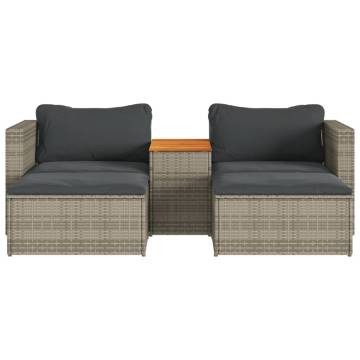 5 Piece Grey Garden Sofa Set - Stylish Outdoor Furniture