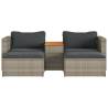 5 Piece Grey Garden Sofa Set - Stylish Outdoor Furniture