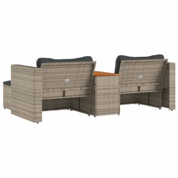 5 Piece Grey Garden Sofa Set - Stylish Outdoor Furniture