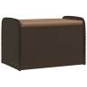 Storage Bench with Cushion - Brown Poly Rattan 80x51x52 cm