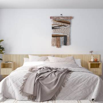 Sonoma Oak Bed Headboard with Cabinets | Stylish Bedroom Storage