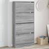 Shoe Cabinet with 4 Flip-Drawers Grey Sonoma 80x21x163.5 cm Colour grey sonoma Size 80 x 21 x 163.5 cm Quantity in Package 1 Number of 