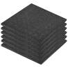 Fall Protection Rubber Tiles - 6 pcs - 50x50 cm - Black