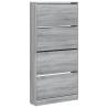 Shoe Cabinet with 4 Flip-Drawers - Grey Sonoma 80x21x163.5 cm