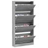 Shoe Cabinet with 4 Flip-Drawers - Grey Sonoma 80x21x163.5 cm