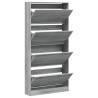 Shoe Cabinet with 4 Flip-Drawers - Grey Sonoma 80x21x163.5 cm