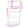 Shoe Cabinet with 4 Flip-Drawers - Grey Sonoma 80x21x163.5 cm