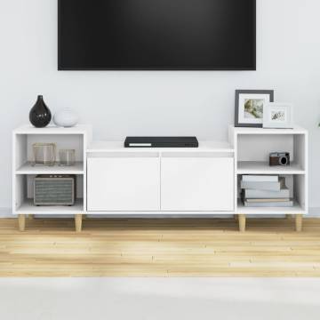 Stylish White TV Cabinet - 160x35x55 cm Engineered Wood