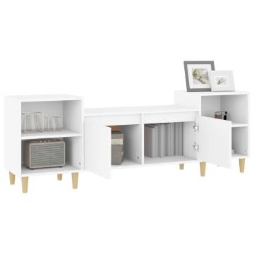 Stylish White TV Cabinet - 160x35x55 cm Engineered Wood