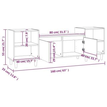 Stylish White TV Cabinet - 160x35x55 cm Engineered Wood