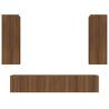 4 Piece TV Cabinet Set - Brown Oak Engineered Wood