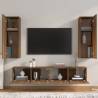 4 Piece TV Cabinet Set - Brown Oak Engineered Wood