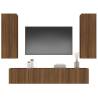 4 Piece TV Cabinet Set - Brown Oak Engineered Wood