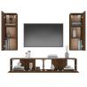 4 Piece TV Cabinet Set - Brown Oak Engineered Wood