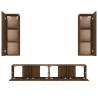 4 Piece TV Cabinet Set - Brown Oak Engineered Wood