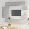  8 Piece TV Cabinet Set Grey Sonoma Engineered Wood Colour grey sonoma Quantity in Package 8 Height 110 cm 