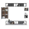 8 Piece Grey Sonoma TV Cabinet Set - Stylish & Practical Storage