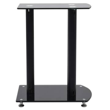 Aluminum Speaker Stands 2 pcs Black Glass - Hipomarket