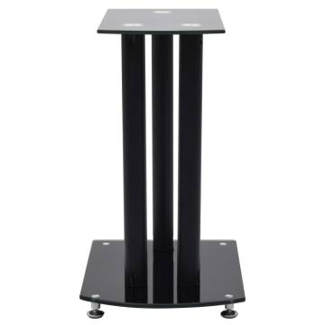 Aluminum Speaker Stands 2 pcs Black Glass - Hipomarket