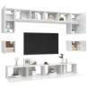 8 Piece High Gloss White TV Cabinet Set - Stylish Storage Solution