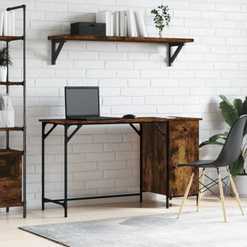 Computer Desk Smoked Oak - Stylish & Functional 131x48x75 cm