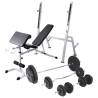  Workout Bench with Weight Rack, Barbell and Dumbbell Set 90 kg Weight 90 kg 