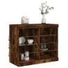 Modern Smoked Oak Sideboard with LED Lights - 81x37x67 cm