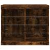 Modern Smoked Oak Sideboard with LED Lights - 81x37x67 cm